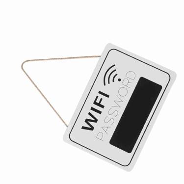 Imagem de RiToEasysports Sinal de Exibição de Senha Wi-fi Vintage Pendurado Fácil de Instalar para café Pintado Letras Pretas (Branco)
