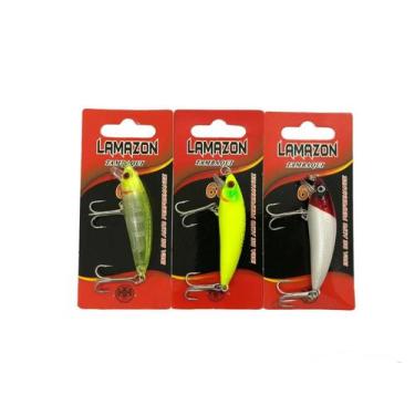 Imagem de Kit C/3 Isca Artificial Meia Água 6cm 8gr Estilo Inna 60 - LAMAZON