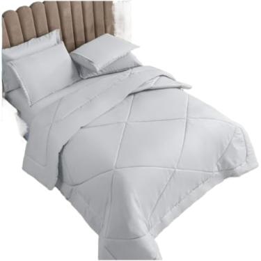 Imagem de Kit Edredom PeçAs Dupla Face - Conjunto Para Cama Com Fronhas - Decor Para Quarto(Branco,Edredom 01 Peça)