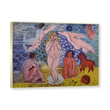 Imagem de NHLDZYH Moldura champanhe. Folhas impressionistas, (sem título 50) de Raoul Dufy, reprodução de quadros, quadros de pinturas famosas, imagem murais quartos. 60x80cm