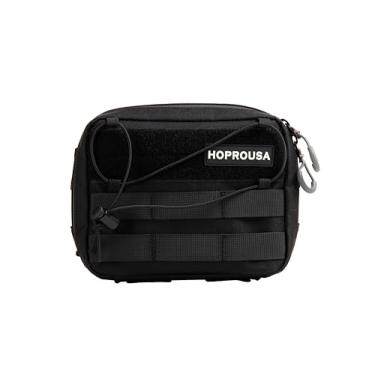 Imagem de Hoprousa Bolsa para guidão de motocicleta compatível com Harley Touring Softail Sissy Bar Bolsa de armazenamento frontal peças de acessórios de elevação (preto)
