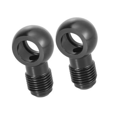 Imagem de A ABSOPRO 2 peças de encaixes de banjo de combustível de 12 mm para conector adaptador de linha de combustível macho 6AN para carro preto 9/16-18 substituição de item de rosca