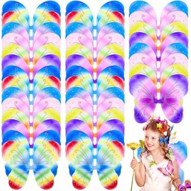 Imagem de Junkin 36 peças de asas de fadas para crianças em massa borboleta fantasia asas para meninas, vestido de Halloween, lembrancinhas de borboleta (cores gradientes de Halloween)