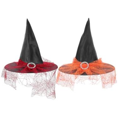 Imagem de Beaupretty 2pcs Halloween Witch Hats Unique Costume Headdress Creative Design for Parties and Cosplay Includes and Lace Mesh Styles for Halloween Decorations