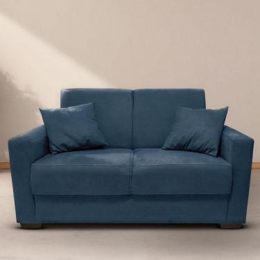 Imagem de Sofá Estofado 2 Lugares Sala Estar Recepção Mariana Suede Azul Marinho