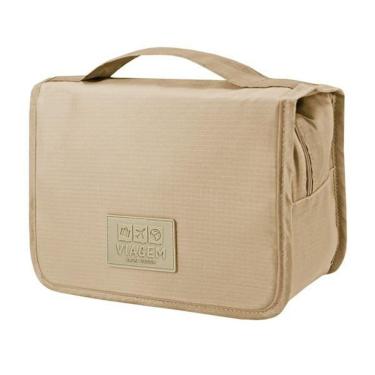 Imagem de Necessaire Com Gancho Para Viagem Estampa Lisa Jacki Design Creme