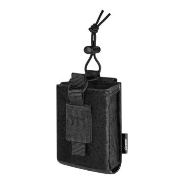 Imagem de Suporte de rádio tático Molle, bolsa universal para walkie talkie, suporte de rádio Molle para walkie talkie de duas maneiras, compatível com bolsas/pacotes/mochilas (preto)