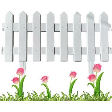 Imagem de Cerquinha Jardim Plástico Horta Gramado Piscina Branca Kit 8 - UNI ECC