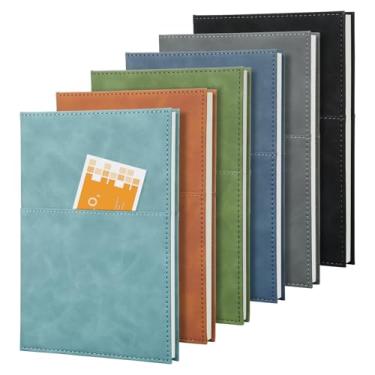 Imagem de Comix 6 Pack Lined Journals Notebook - 240 Pages 5.75" x 8.3" Journaling Notebooks for Women & Men, Fits for Work, Diary, Travel, School, Business, Church, Hardcover, A5, College Ruled