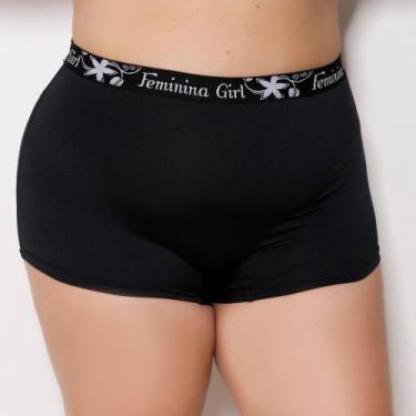 Imagem de Cueca Boxer Feminina Plus Size Cor:PretoTamanho:M - Saulo Lingerie, Pr