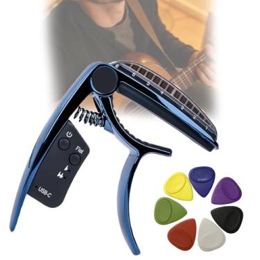 Imagem de Afinador E Capo De Guitarra, Afinador E Capo 2 Em 1 Para Guitarra, Temperamento Igual De Doze Tons, Com Palheta,Para ApresentaçõEs De Guitarra E Baixo Em CondiçõEs De Pouca Luz