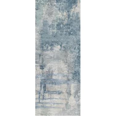 Imagem de BYYVOO Tapete de corredor largo lavável 10 x 25: Tapetes de corredor abstratos modernos - Tapete fino antiderrapante para cozinha, sala de estar, quarto - Tapete fácil de limpar para espaços longos