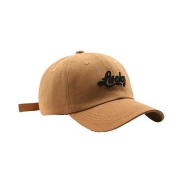 Imagem de Boné De Beisebol Unissex Com Bordado Sortudo Em Cor Sólida, Boné Simpl