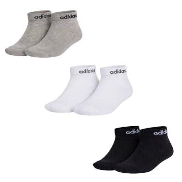 Imagem de Kit 3 Pares De Meias Adidas Linear Ankle Unissex