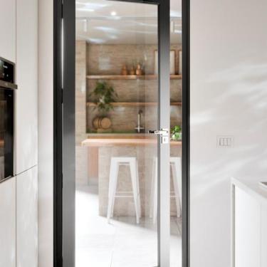 Imagem de Porta de Alumínio de Giro com Vidro Temperado 215x90cm Lucasa Eccellen