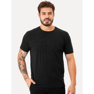 Imagem de Camiseta Guess Masculina Big Logo Los Angeles Bordado Preta-Masculino