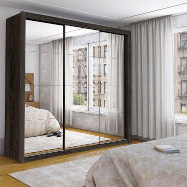 Imagem de Guarda Roupa Casal Isabela Master Com Espelho 3 Portas De Correr 4 Gavetas Carioca Moveis