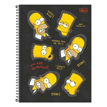 Imagem de Caderno Espiral Universitário Simpsons 16 Matérias Preto - Tilibra