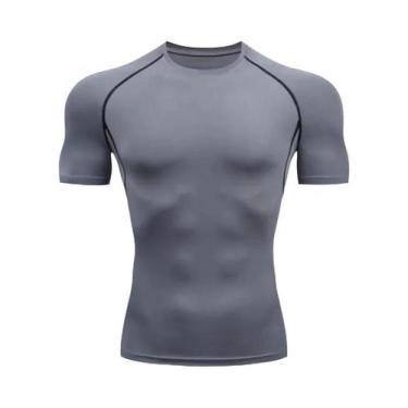 Imagem de Camiseta De Compressão Masculina De Manga Curta Para Corrida, Academia
