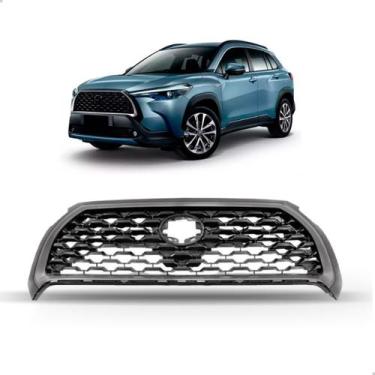 Imagem de Grade Radiador Corolla Cross 2021 A 2024 Hybrido Friso Cinza - SP ACES
