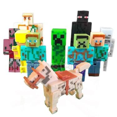Imagem de Boneco Articulado Minecraft My Home com 10 Personagens, 2 Blocos e Personagens Zumbi, C...