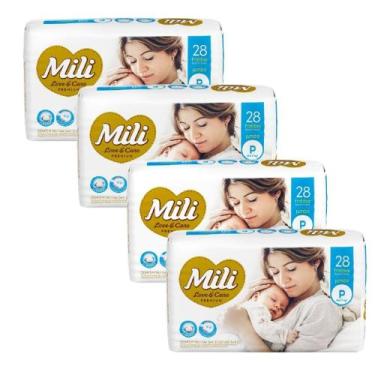 Imagem de Fralda Descartável Mili  Love Care  inha Premiun   Tam P  Kit 4 Pacote