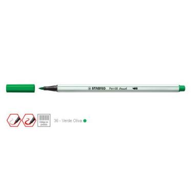 Imagem de Caneta Pen 68 Brush Cor 36 Verde Oliva - Stabilo