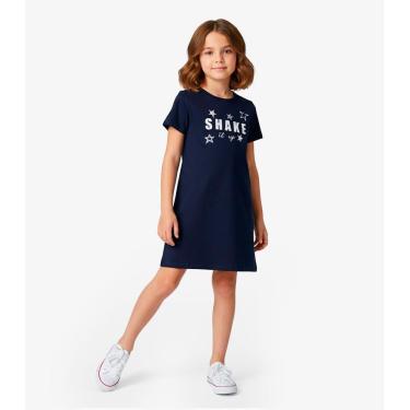 Imagem de Vestido Menina Infantil em Molecotton Select Azul