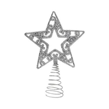 Imagem de Estrela De Natal Brilhante De 19cm Para O Topo Da Árvore, Suprimentos 