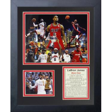Imagem de Legends Never Die Colagem fotográfica emoldurada por Lebron James Miami, 28 x 35 cm, preta