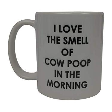 Imagem de Caneca de café de fazendeiro engraçada, ideia de presente para uma xícara de vaca I Love the Cheire of Cow Poop In the Morning Farm Farmer