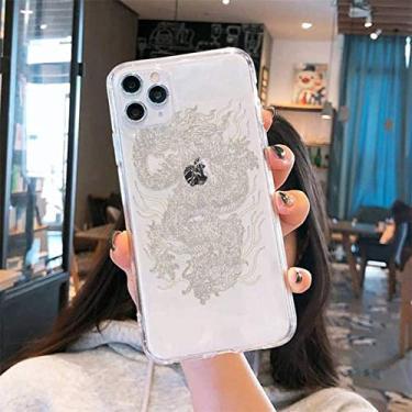 Imagem de Cool Dragon Phone Case Transparente macio para iphone 5 5s 5c se 6 6s 7 8 11 12 plus mini x xs xr pro max, a10, para iphone xr