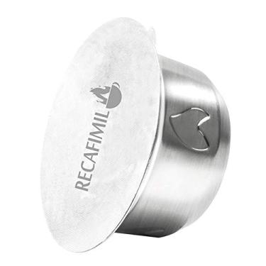 Imagem de Tingpai Cápsulas de café recarregáveis reutilizáveis de aço inoxidável REC MIL Compatível com vertuo Filtro de xíca de café com folha de alumínio de 30 PCS