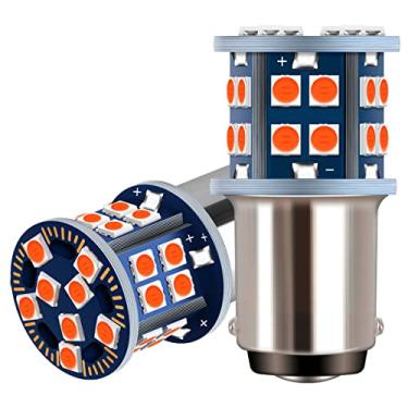 Imagem de EBAIFUN Luz de freio estroboscópica LED 12V BAY15D 1157 brilhante vermelha parada traseira estacionamento 2057 7528 1154 3496 2057A 1157A lâmpada de substituição de base dupla filamento para carro, caminhão, motocicleta e reboque, pacote com 2