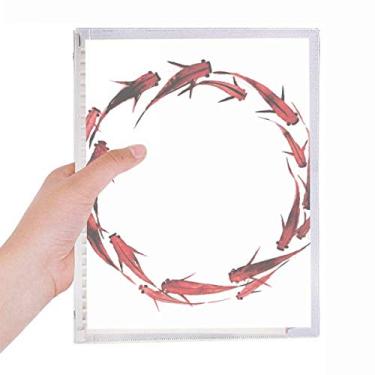Imagem de Caderno chinês com carpa vermelha e animal, diário de folhas soltas, recarregável, papelaria