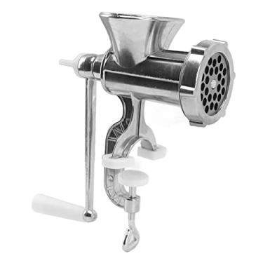 Imagem de Moedor de Carne Manual, Moedor de Carne Manual de Alumínio e Recheio de Salsicha Com Braçadeira de Mesa e Funis de Salsicha 3 para Carne, Salsicha, Biscoitos, Prata