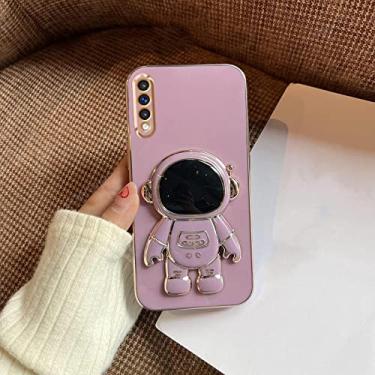 Imagem de A 50 70 03 Astronaut Holder Luxury Plating Case For Samsung Galaxy A50 A70 A50s A30s A03 A20s A21s A30 Silicone Stand Cover A03s,YHY Cherry Purple,For A7 2018