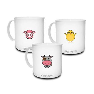 Imagem de Kit 3 Canecas Brancas Personalizadas Animais Para Dia das Crianças