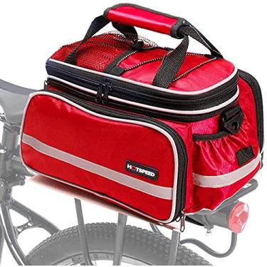 Imagem de Homa – Bolsa de porta-malas para assento traseiro, à prova d 'água, multifuncional, para bicicletas, bicicletas, mochila, bagagem, pacote de panelas com capa à prova de chuva, Vermelho