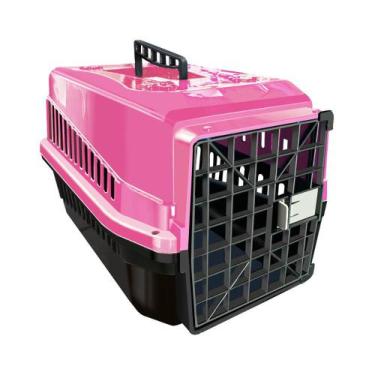 Imagem de Caixa De Transporte N.2 Cão Cachorro Gato Pequena Rosa Viagem Pet - Me