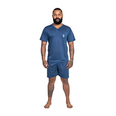 Imagem de Pijama Curto Ar Masculino Confortável - Verão (Cinza, P)
