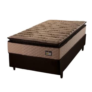 Imagem de Cama Box Solteiro Colchão Espuma D33 Pillow Top Van Gogh 88x188x67cm Marrom Hellen - Suporta até 120kg