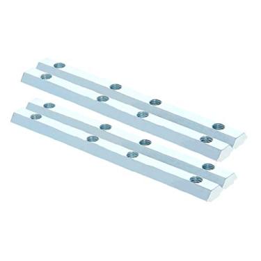Imagem de Bettomshin Conector linear série 20 10 cm x 1 cm x 0,5 cm (C x L x T) aço carbono galvanizado prata peça reta peça conexão 4 peças