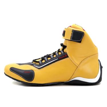 Imagem de Tenis Motociclista Cano alto Couro forro tex espumado 311AATR (Amarelo-Preto, BR, Adulto, Numérico, 37)