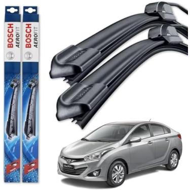 Imagem de Palheta Limpador Parabrisa Bosch Aerofit Par de Palheta Limpadora Dianteiro Original Hyundai Hb20s 2013 2014 2015 2016 2017 2018 2019