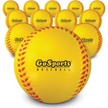Imagem de GoSports Pacote com 12 bolas de beisebol para treinamento de espuma – Bolas de beisebol de espuma de tamanho regular para prática de arremesso, captura e rebatedor macios e seguros