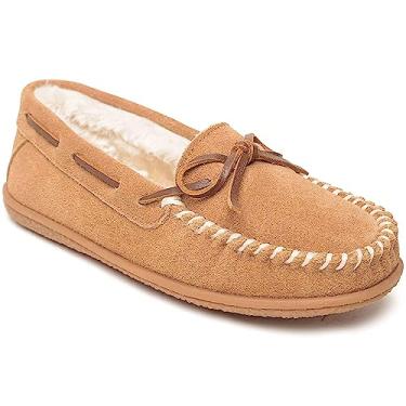 Imagem de Minnetonka Mocassim Camp Tie Moc – Pantufas femininas para ambientes externos/internos, Canela, 7