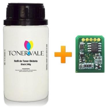 Imagem de Kit Toner Refil + Chip TankFull Para Okidata C6100 C5800 C5600 C5750- 