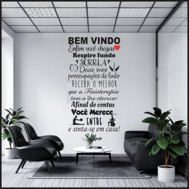 Imagem de Adesivo De Parede Decorativo Frase Bem Vindo FISIOTERAPIA - DEKAL DECO
