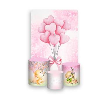 Imagem de Painel De Festa Vertical 1,50 x 2,20 + Trio De Capas Cilindro - Balões